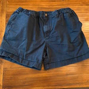 Chubbies Elastic Waist Navy Khaki Shorts Size Large Pockets 5.5” Inseam